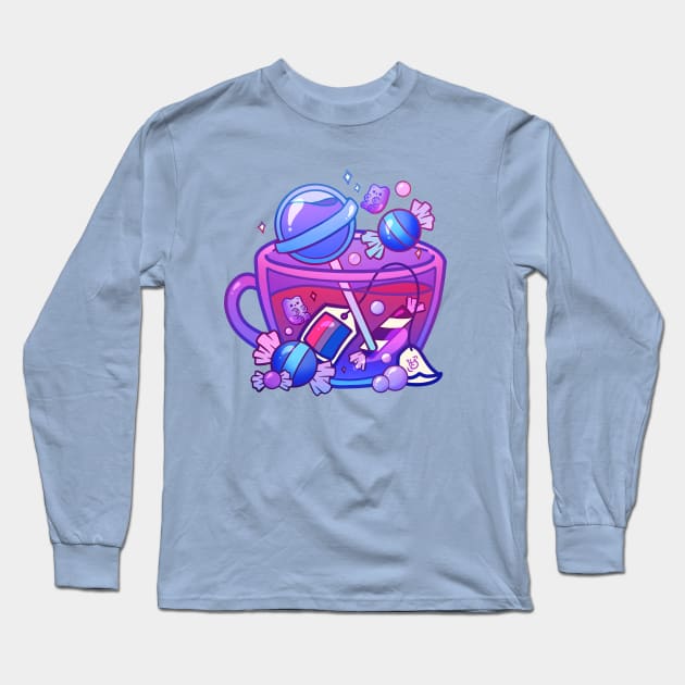 Pride Flag Teacup - Candy Bisexual Long Sleeve T-Shirt by heysoleilart